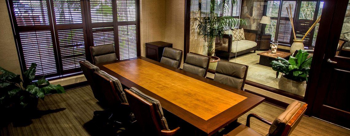 Conference room with video conferencing